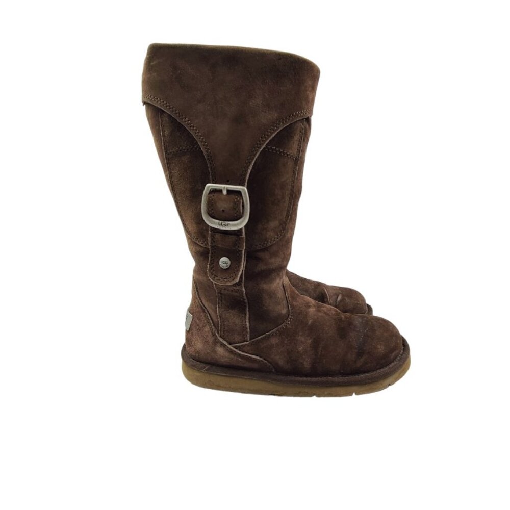 UGG Women's‎ Brown Cargo III 5132 Suede Buckle Mid-Calf Winter Snow Boots Size 6